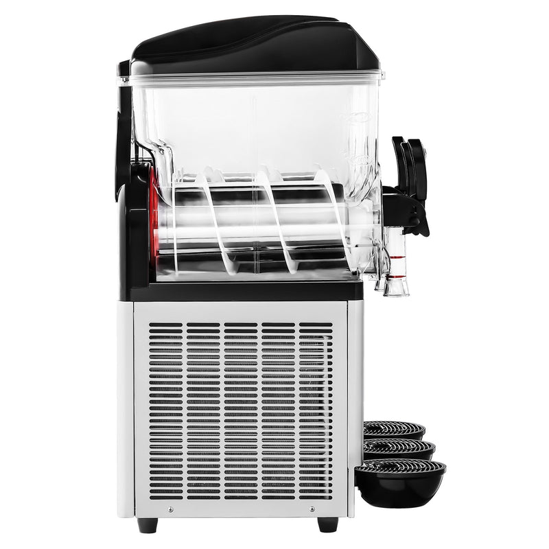 VEVOR Commercial Frozen Drink Maker, 15Lx3 Triple Tank Slushy Machine, 180 Cups Stainless Steel Margarita Smoothie Frozen Drink Machine, Slushie Maker for Home Party Restaurants Cafe Bars