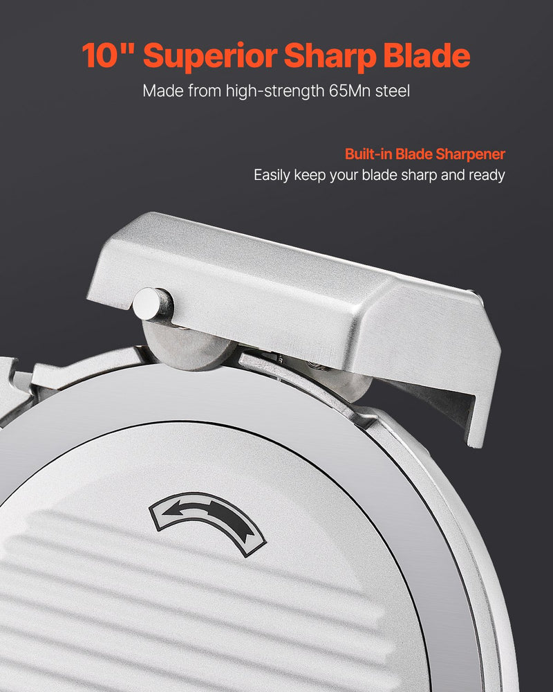 VEVOR Meat Slicer 180W 250 mm Electric Deli Food Slicer for Meat Bread Cheese