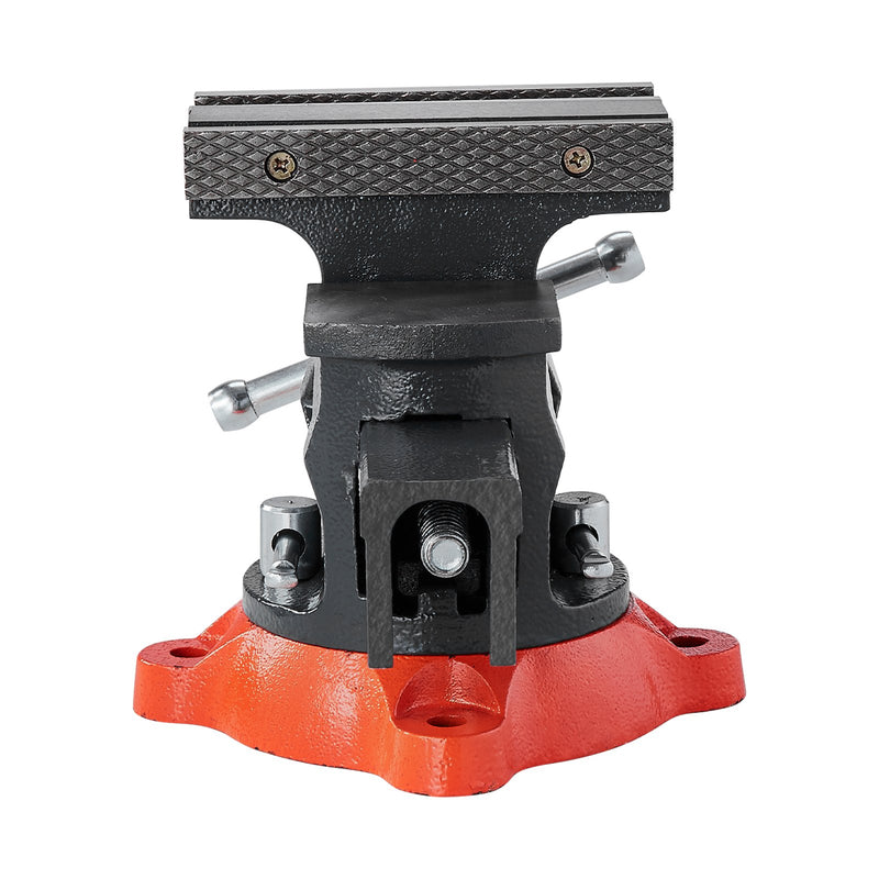 VEVOR Bench Vise, 140 mm Jaw Width, 140 mm Max Jaw Opening Multipurpose Vise with 360° Swivel Locking Base, 73 mm Throat, Heavy Duty Ductile Iron Workbench Vise, Two-Way Jaws for Clamping Round Pipes