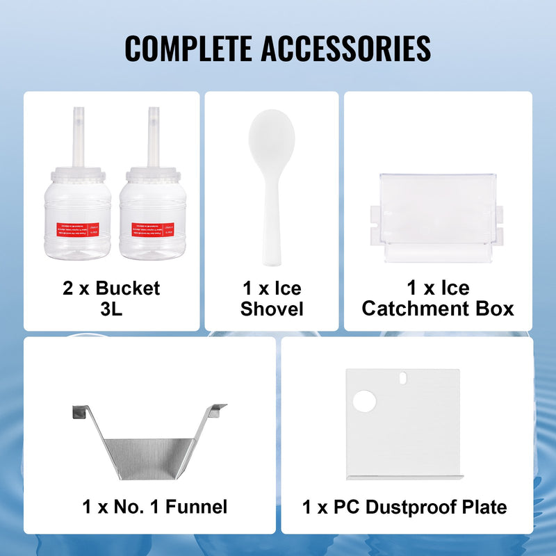 VEVOR Commercial Snowflake Ice Machine, 276LBS/24H Snowflake Ice Maker, Stainless Steel Ice Shaver Machine, Electric Snow Cone Maker, Air Cooling System for Rapid Heat Dissipation, for Bakery, Cafe