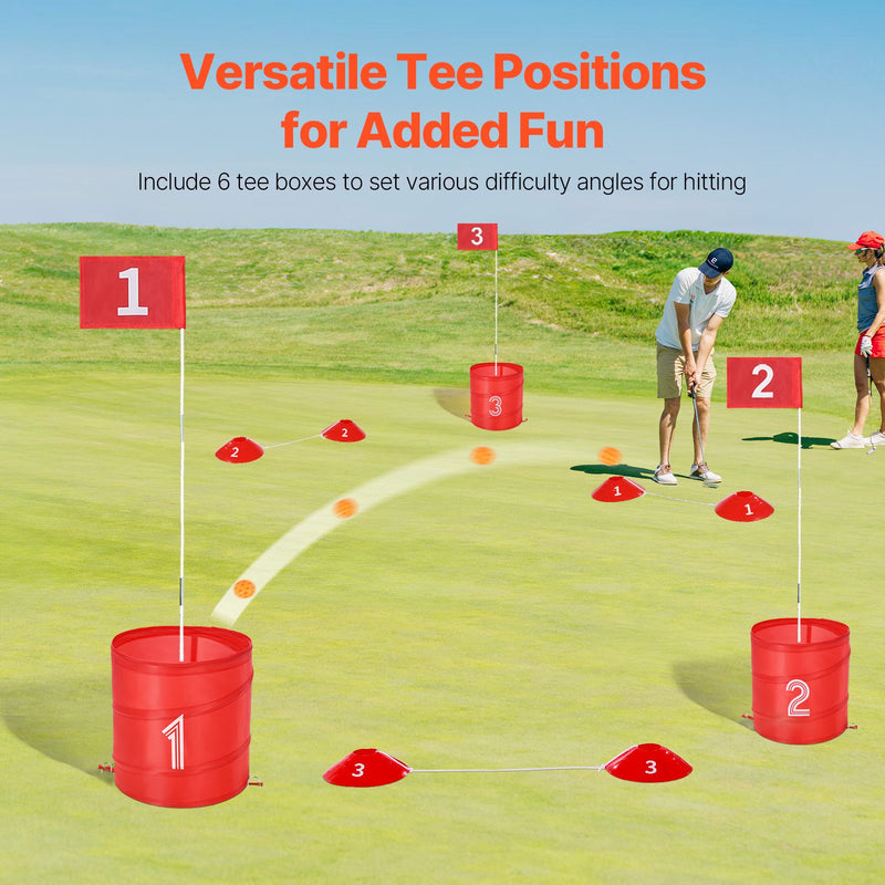 VEVOR Backyard Golf Game, 6 Hole Golf Course, Golf Game Practice Games, Golf Chipping Game for Family, Adults and Kids, Portable Outdoor Yard Golf Game for Lawn, Yard, Camping, Park, Beach