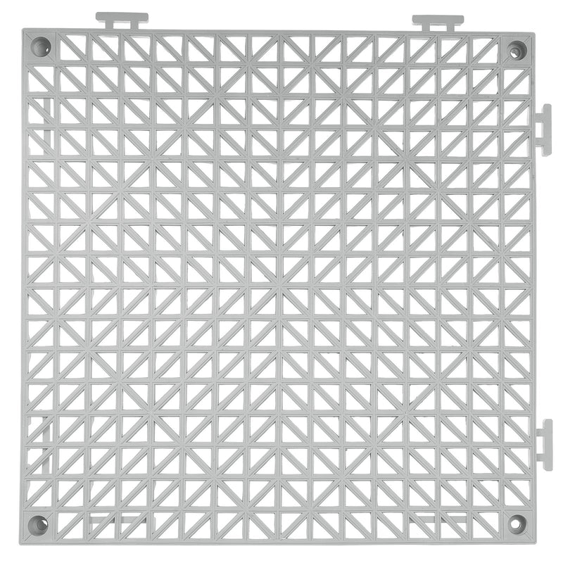 VEVOR Modular Interlocking Cushion, 12 Pack 30 x 30 cm Splicing Drainage Mats, Soft PVC Interlocking Drainage Floor Tiles, Non-Slip Drainage Holes for Restroom, Bathroom, Kitchen, Pool, Wet Area, Gray