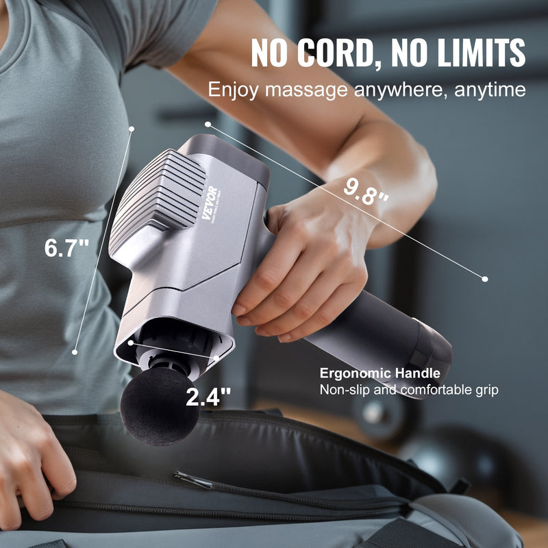 Massage Gun Deep Tissue, Percussion Muscle Massager for Athletes - with 8 Speed Levels & 6 Massage Heads, 16V 2500mAh Batteries, Handheld Electric Massage Gun for Pain Relief, Muscle Relaxation