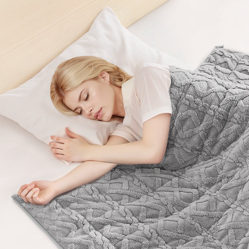 VEVOR Weighted Blanket, 9 kg, 1524 x 2032 mm Queen Size, Sherpa Fleece Heavy Blanket with Glass Beads, Soft Warm Cozy Fluffy Touch, for 90-113 kg Adults, Anxiety Stress Relief, Improve Sleep, Grey