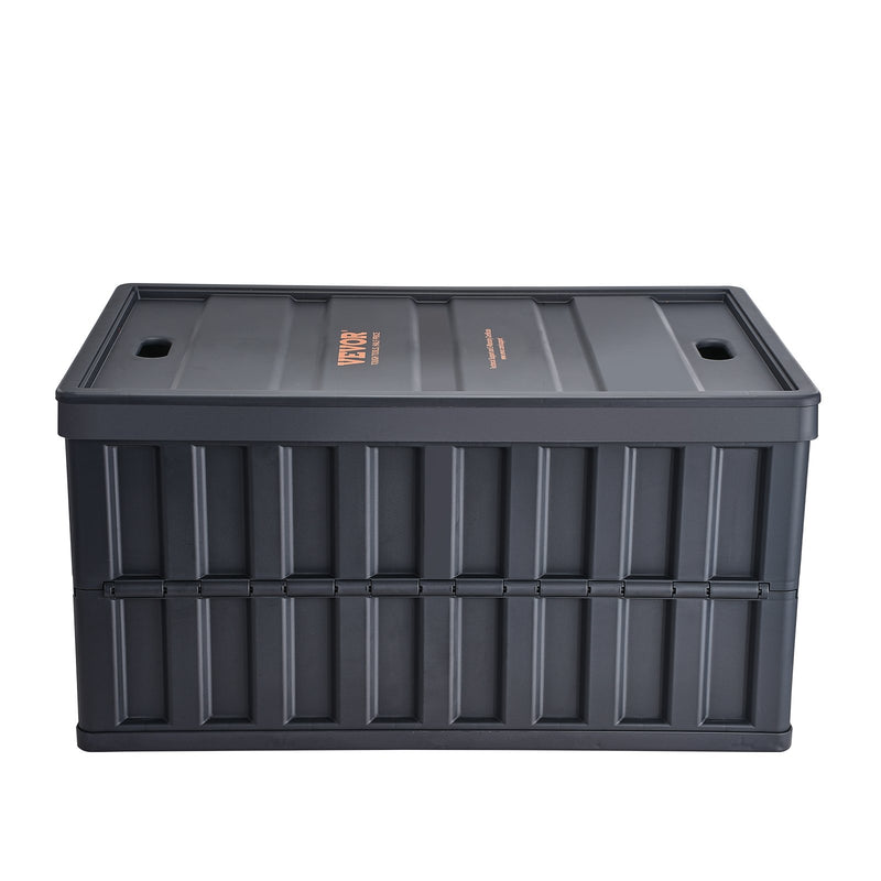 VEVOR Collapsible Storage Bins with Lids, 65L 3 Packs, Folding Plastic Stackable Utility Crates with Handles, Large Heavy Duty Containers for Clothes, Toys, Books, Snack, Shoes, and Grocery Organizing