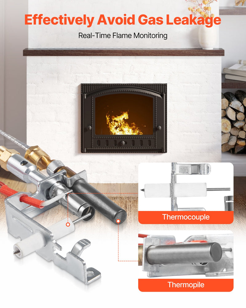 VEVOR Gas Pilot Assembly, OE 14D0477, LPG8404, SRV14D0477 Fireplace Gas Pilot Assembly Kit, LPG Ignition Replacement, Compatible with Lexington Forge, Majestic, Martin, Monessen Models