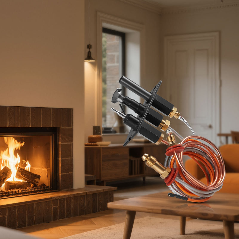 VEVOR Gas Pilot Assembly, OE 485-510A,4021-736,2103-010 Fireplace Gas Pilot Assembly Kit, Natural Gas Ignition Replacement, Compatible with Quadra-Fire, Heat & Glo, Heatilator Models,Black