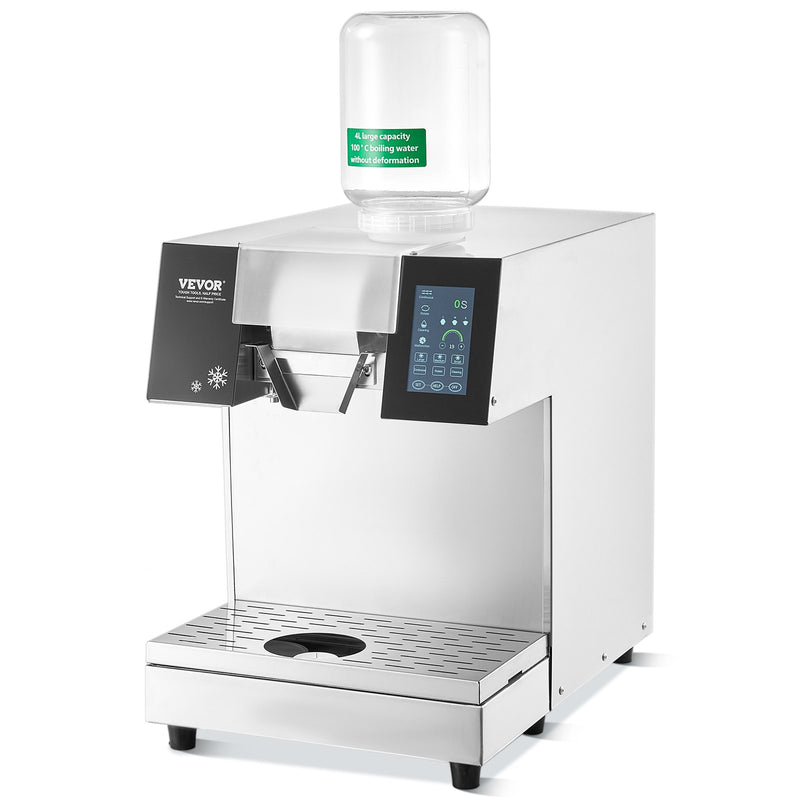 VEVOR Commercial Snowflake Ice Machine, 397LBS/24H Snowflake Ice Maker, Stainless Steel Ice Shaver Machine, Electric Snow Cone Maker, Liquid Cooling System for Rapid Heat Dissipation, Ice Cream