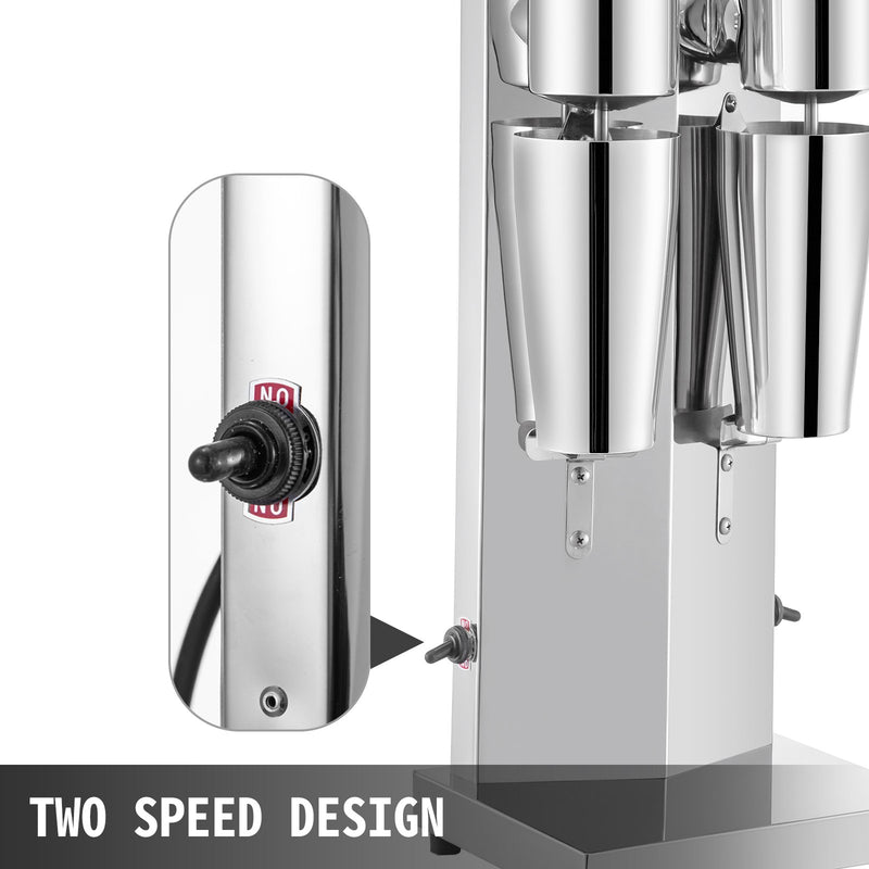 Vevor Commercial Milkshake Maker Machine Double Heads Thickshake Frother Stainless