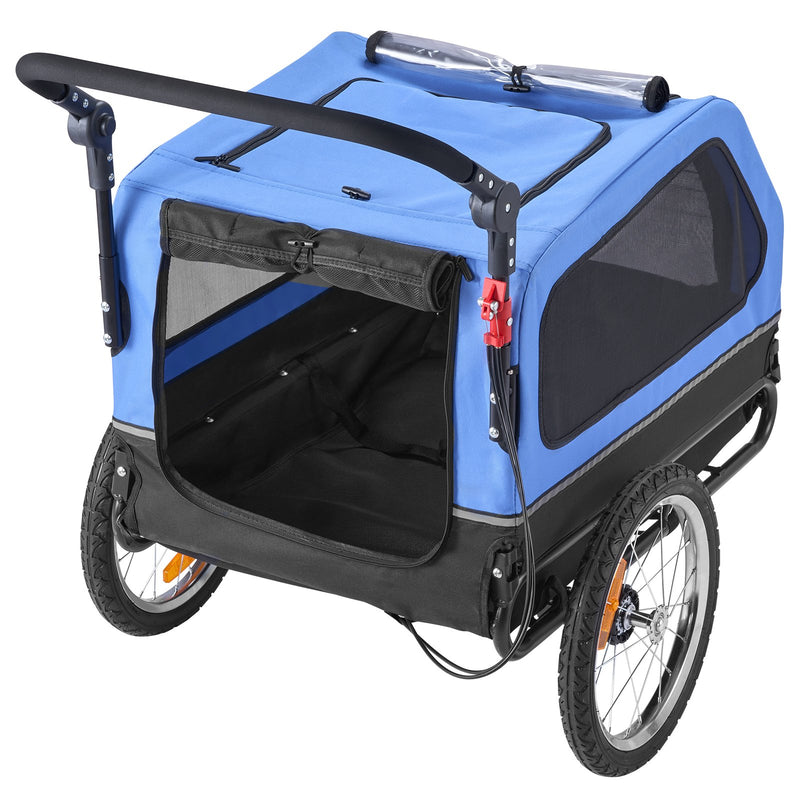 VEVOR Dog Bike Trailer, Supports up to 40 kg, 2-in-1 Pet Stroller Cart Bicycle Carrier for Small & Large Dogs, Easy Folding Frame with Quick Release Wheel, Universal Bicycle Coupler, Internal Leash