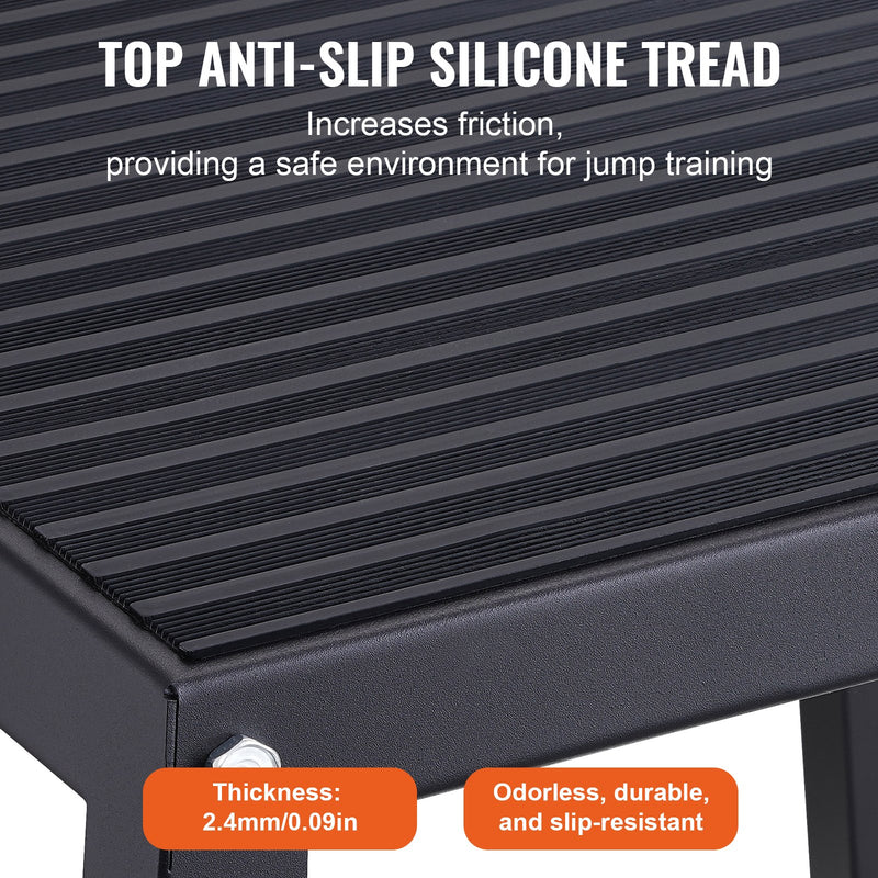 VEVOR Plyometric Jump Boxes, 12/18/24/30 Inch Plyo Box, Platform and Jumping Agility Box, Anti-Slip Fitness Exercise Step Up Box Set for Home Gym Training, Conditioning Strength Training, Black