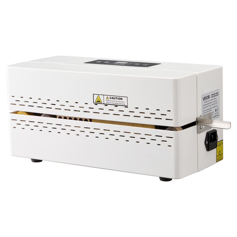 VEVOR Continuous Sealing Machine, 8-12 mm Seal Width, Automatic Continuous Band Sealer with Digital Temperature Control, Automatic Shutdown, Portable Heat Sealing Machine for 0.06-0.2 mm Plastic Bags