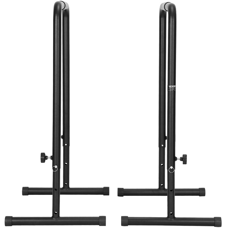 VEVOR Dip Bars, 200 kg Capacity, Heave Duty Dip Stand Station with Adjustable Height, Fitness Workout Dip Bar Station Stabilizer Parallette Push Up Stand, Parallel Bars for Strength Training Home Gym