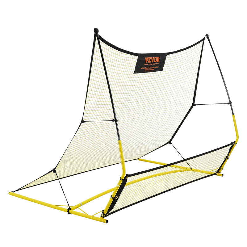 VEVOR Soccer Trainer, 2-IN-1 Portable Soccer Rebounder Net, Iron Soccer Practice Equipment, Sports Football Rebounder Wall with Portable Bag, Perfect for Team Solo Training, Passing, Volley