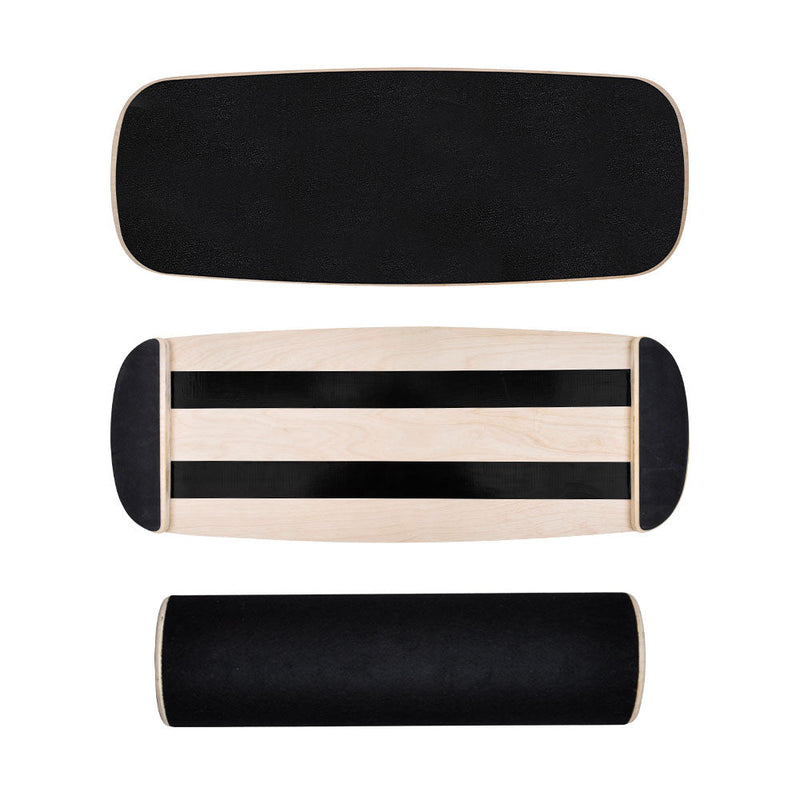 Wooden Balance Board Non-Slip Roller Board Home Fitness Balance Trainer Improves Core Stability for Snowboard Skateboard Surf Yoga Training Max Load 200kg
