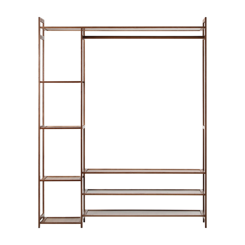 Oikiture Open Wardrobe with 8 Display Shelves