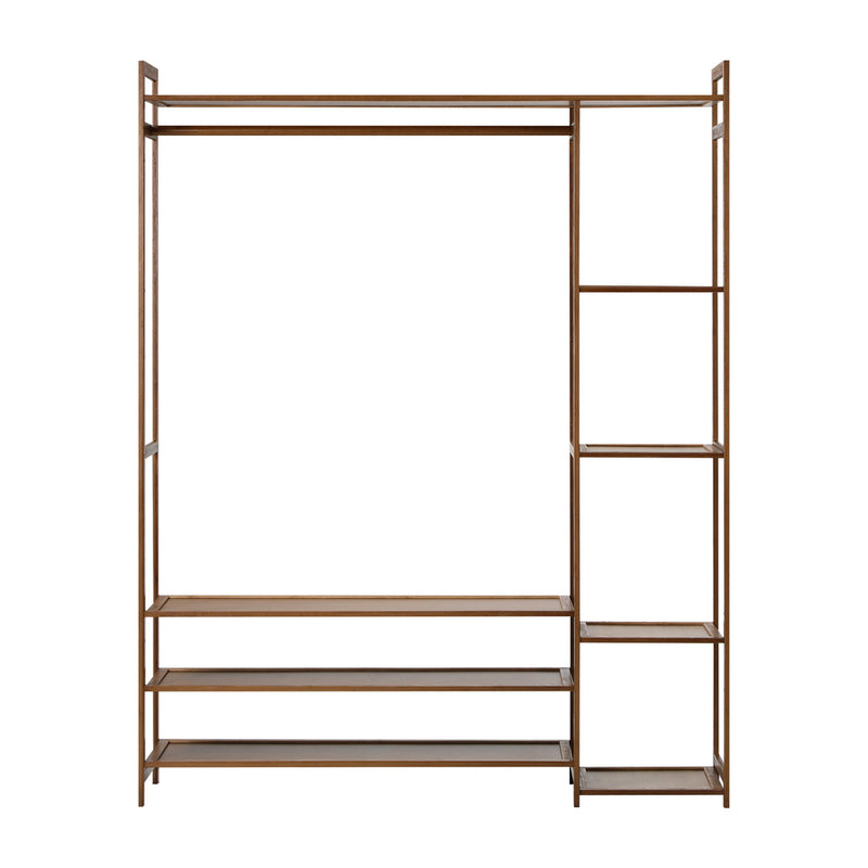 Oikiture Open Wardrobe with 8 Display Shelves