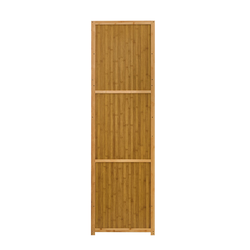 Oikiture Bamboo Wardrobe Clothes Storage 8 Doors with 7 Shelves