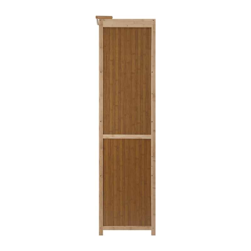 Oikiture Open Wardrobe Clothes Rack 5 Shelves with Hanging Rail