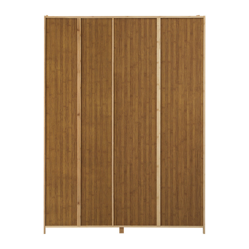 Oikiture Open Wardrobe Clothes Rack 5 Shelves with Hanging Rail