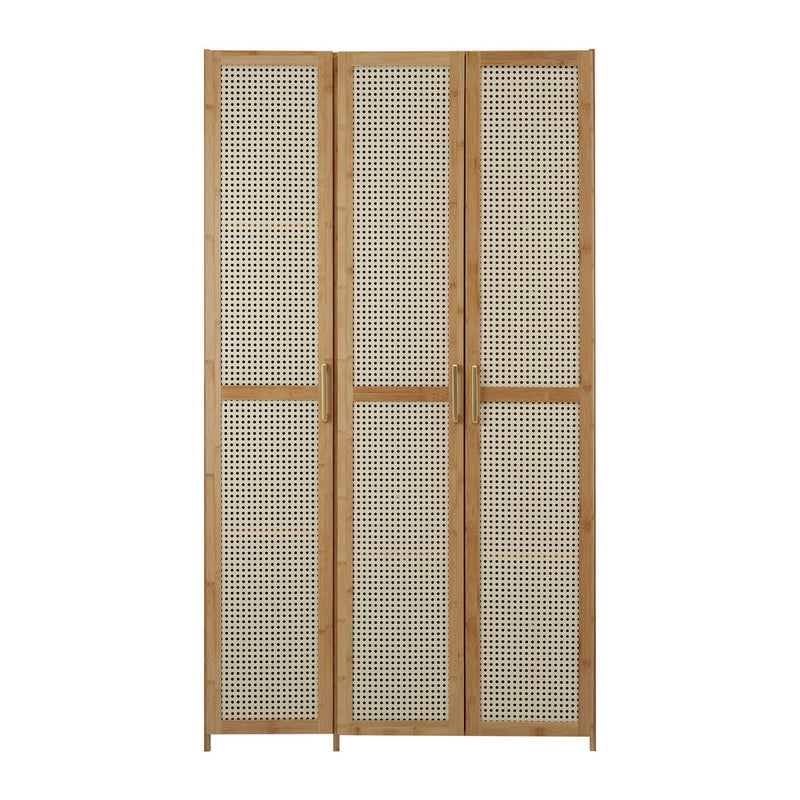 Oikiture Wardrobe Clothes Storage Cabinet 3 Doors 6 Shelves