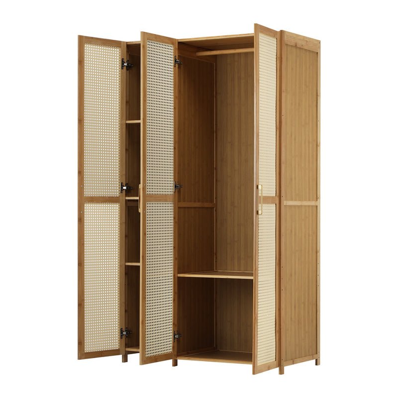 Oikiture Wardrobe Clothes Storage Cabinet 3 Doors 6 Shelves