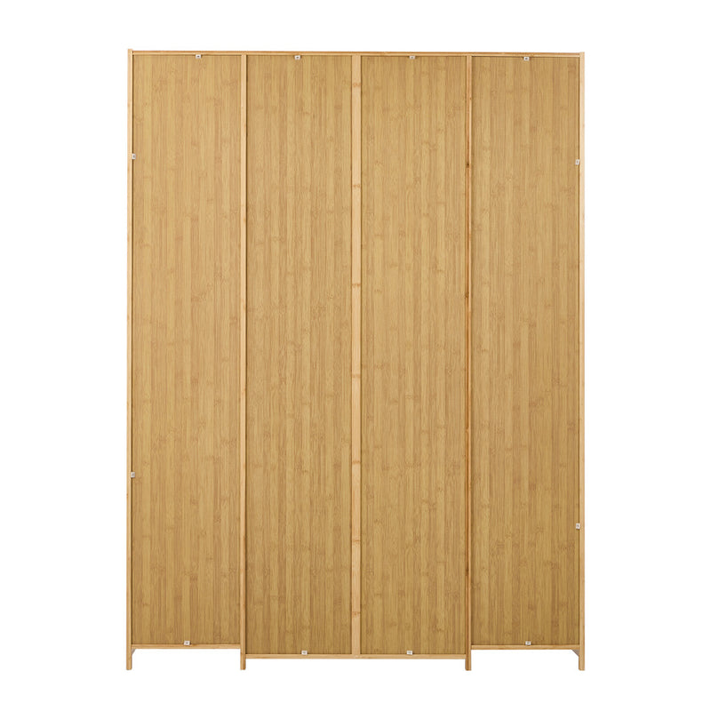 Oikiture Wardrobe Storage Cabinet Large Cupboard 4 Doors 10 Shelves