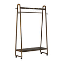 Oikiture Clothes Rack Hanging Rail Bamboo Portable Wheels