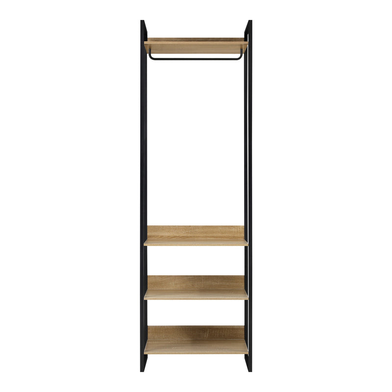 Oikiture Clothes Rack Open Wardrobe 4 shelves Hanging Rail Metal