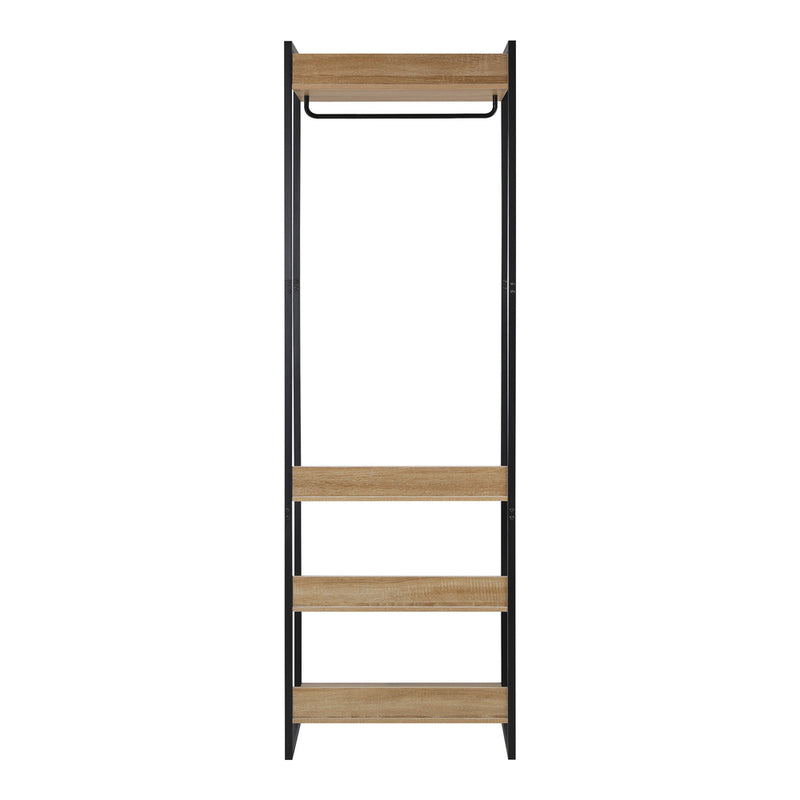 Oikiture Clothes Rack Open Wardrobe 4 shelves Hanging Rail Metal