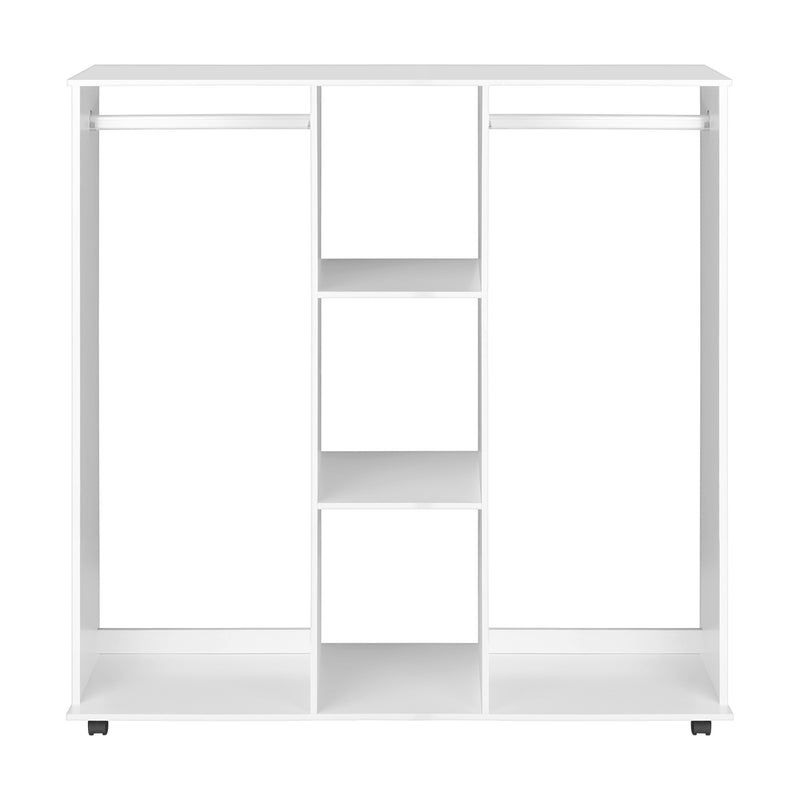 Oikiture Portable Double Wardrobe Open Clothes Rack