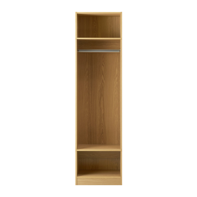 Oikiture Open Wardrobe 3 Drawers Hanging Rail Natural