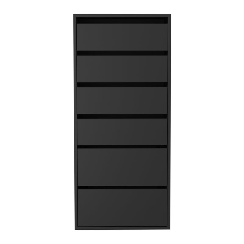 Oikiture Wardrobe Shelf Unit 6 Chest of Drawers Black