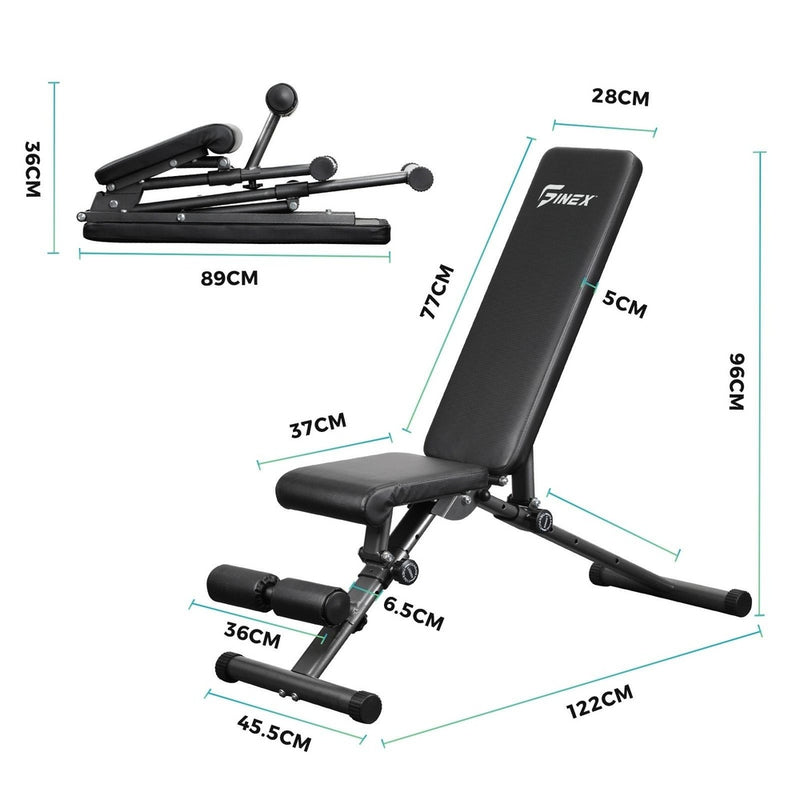 Finex FID Bench Dumbbell Weight Bench Flat Incline Decline