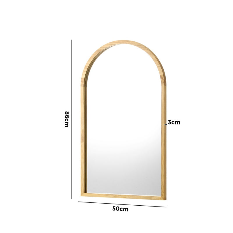 Oikiture Arched Wall Mirrors 86x50cm Wooden Set of 2