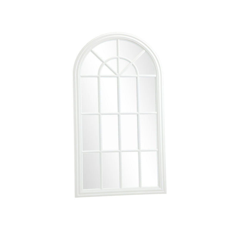 Oikiture Window Mirror Arched Wall Mirrors 76x51cm Wooden White