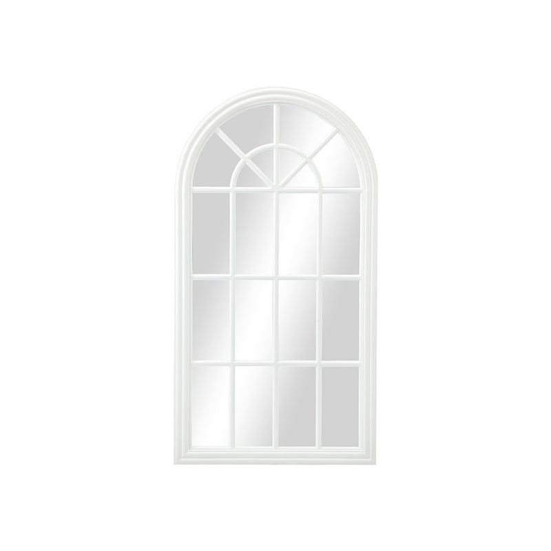 Oikiture Window Mirror Arched Wall Mirrors 76x51cm Wooden White
