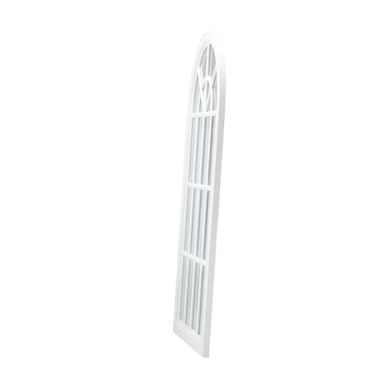 Oikiture Window Mirror Arched Wall Mirrors 76x51cm Wooden White
