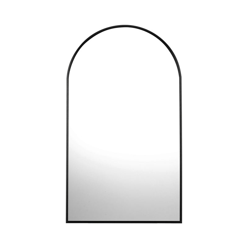 Oikiture Wall Mirror 86x50cm Arched Black