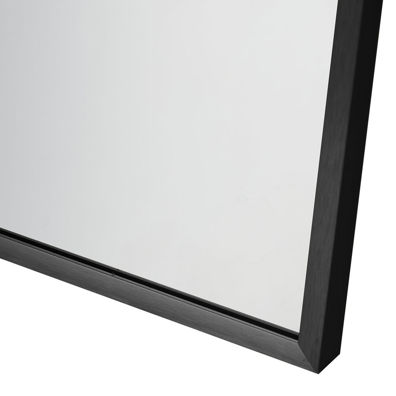 Oikiture Wall Mirror 86x50cm Arched Black