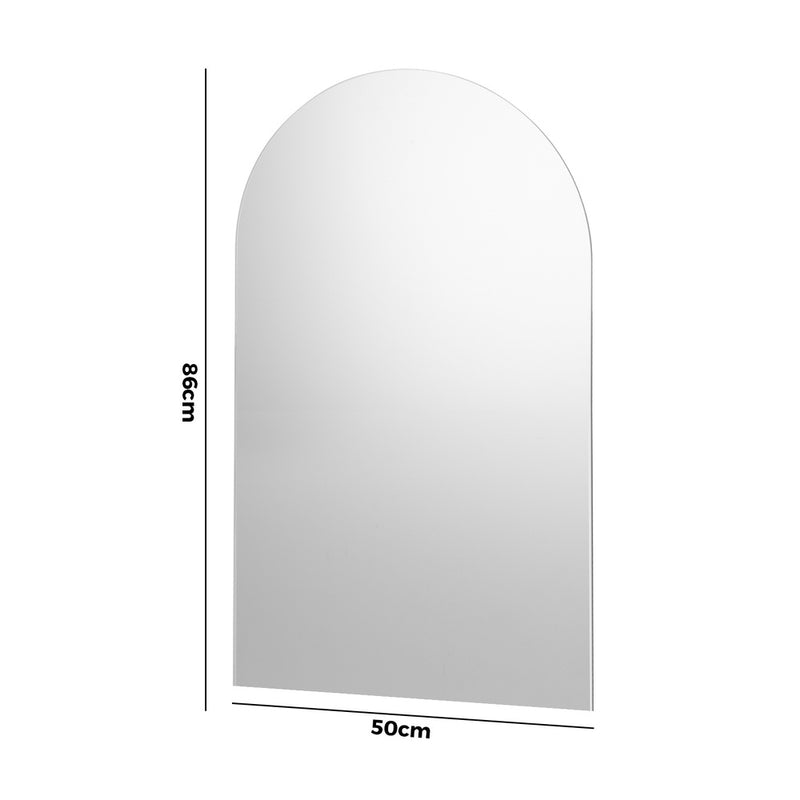 Oikiture Arched Wall Mirrors 86x50cm Frameless