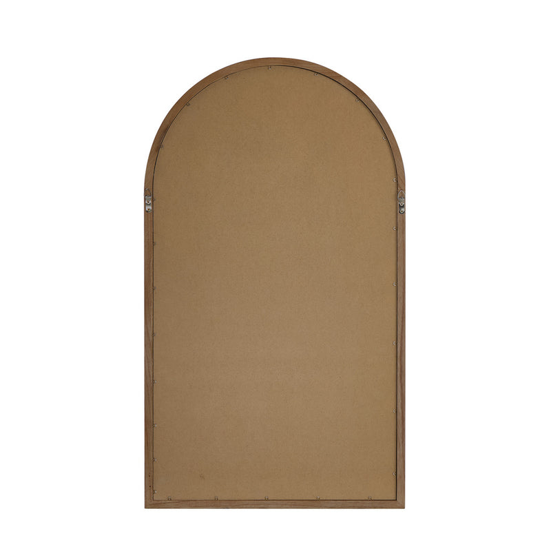 Oikiture Arched Wall Mirrors Home Makeup Mirror 86x50cm Brown Wood