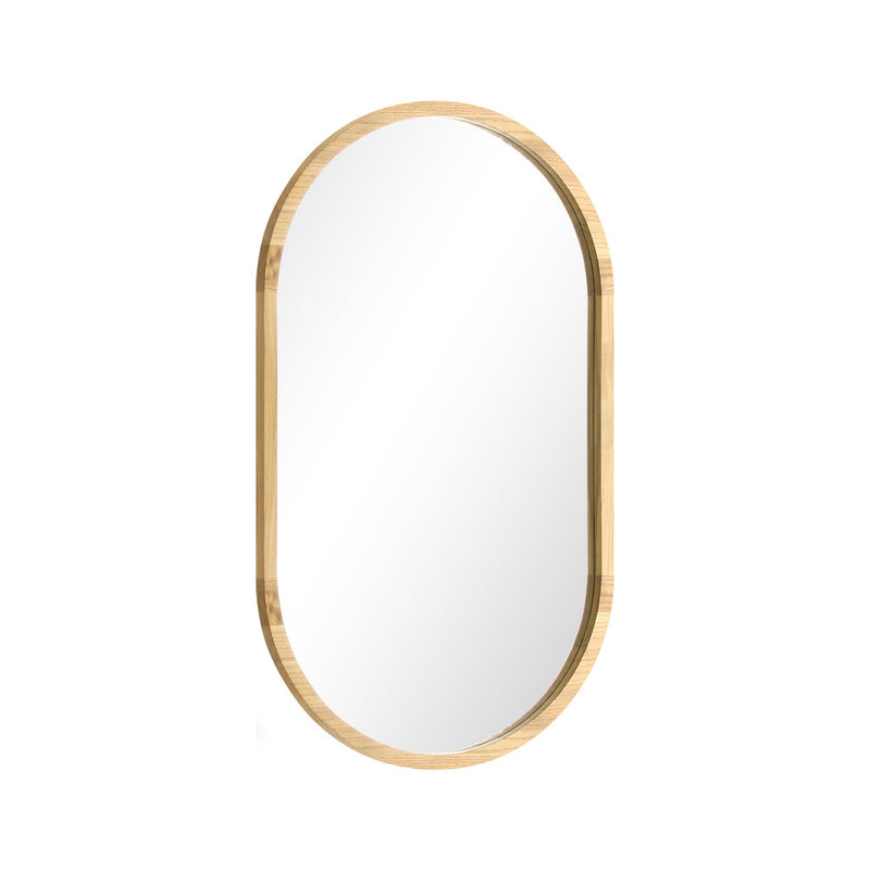 Oikiture Wall Mirror Oval Wooden 84x50cm