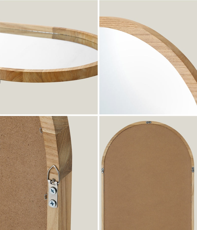 Oikiture Wall Mirror Oval Wooden 84x50cm