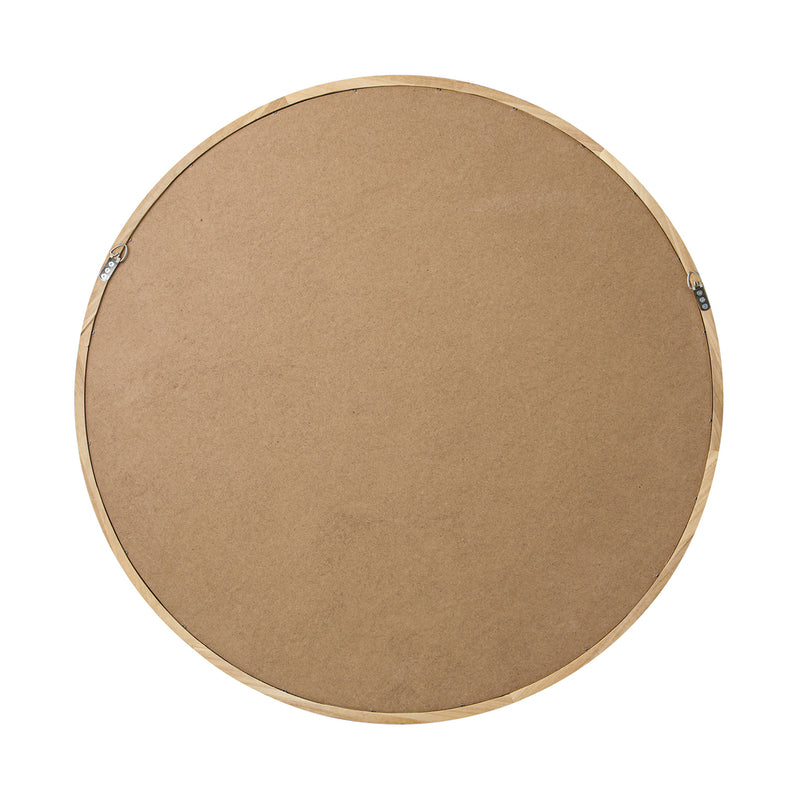 Oikiture Wall Mirror with Wood Frame 70cm Round