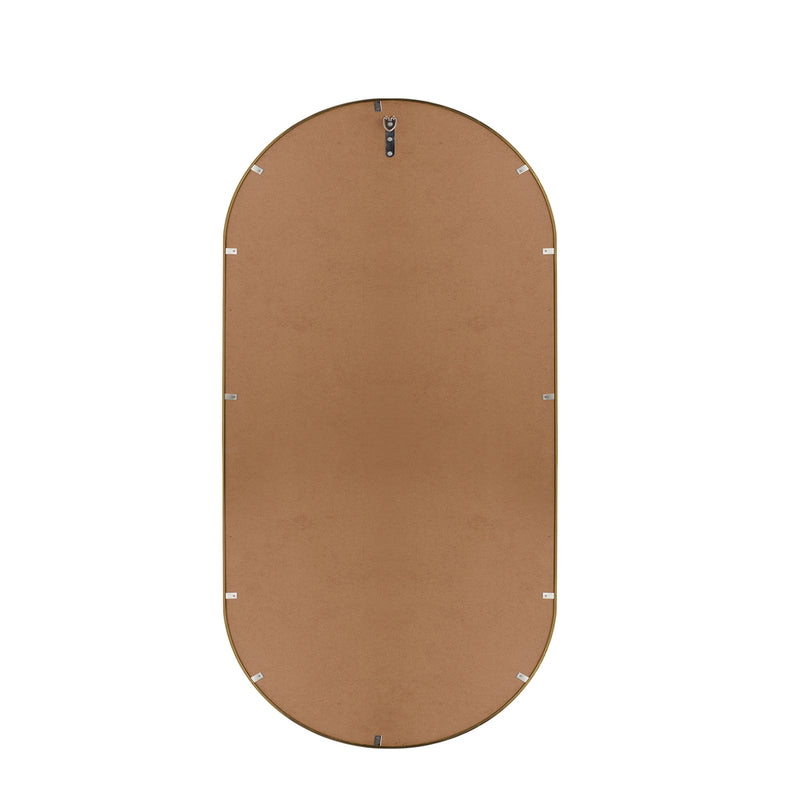 Oikiture Wall Mirrors Oval Mirror Gold 84x50cm Set of 2