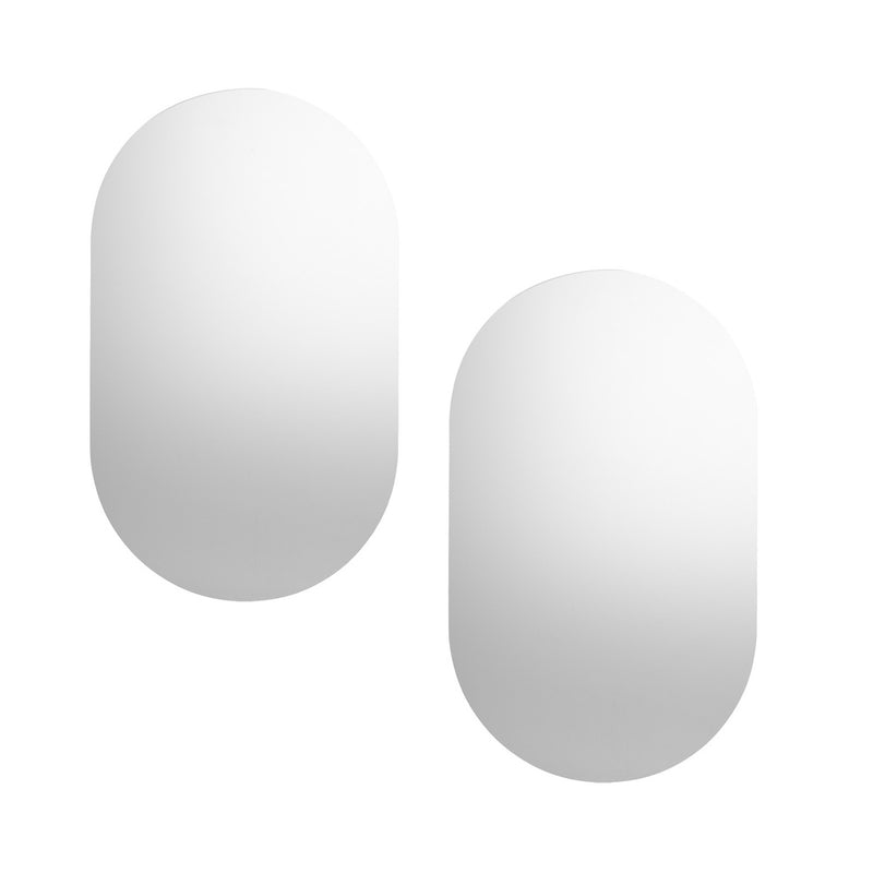 Oikiture Wall Mirrors Oval Frameless Mirror 84x50cm Set of 2