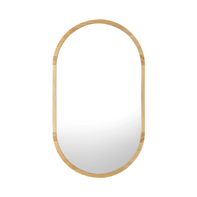 Oikiture Wooden Wall Mirrors Oval Mirror 84x50cm Set of 2