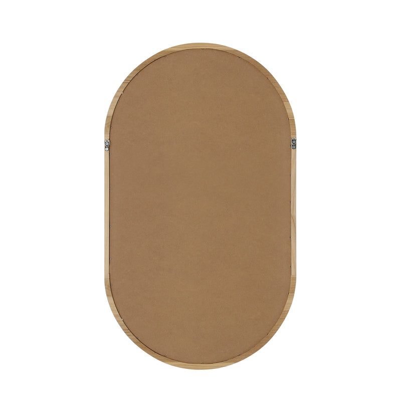 Oikiture Wooden Wall Mirrors Oval Mirror 84x50cm Set of 2