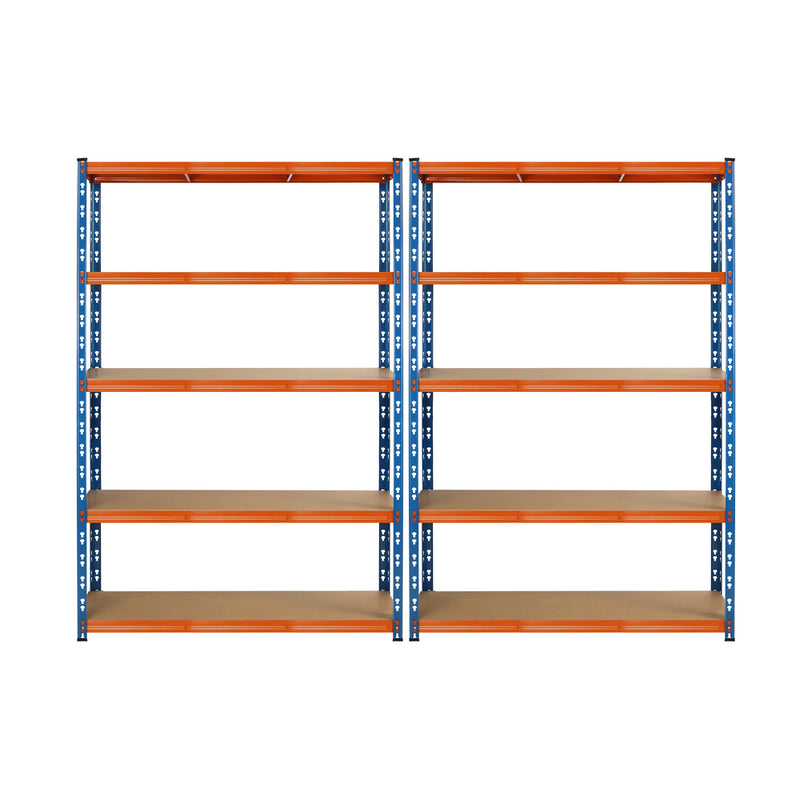 Sharptoo 2x Warehouse Storage Rack 5-tier 1.8m Orange&Blue